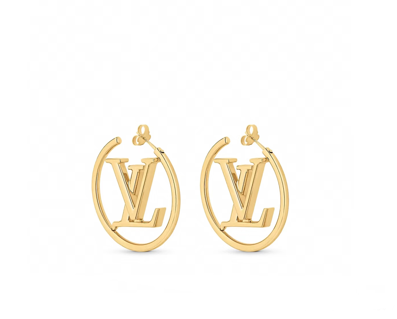 Classic Two-Tone Round Letter Pendant Earrings