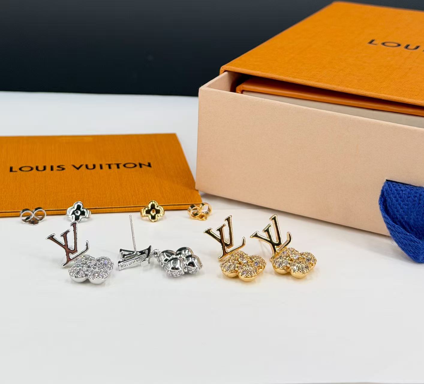 Classic Two-Tone Letter Pendant Earrings