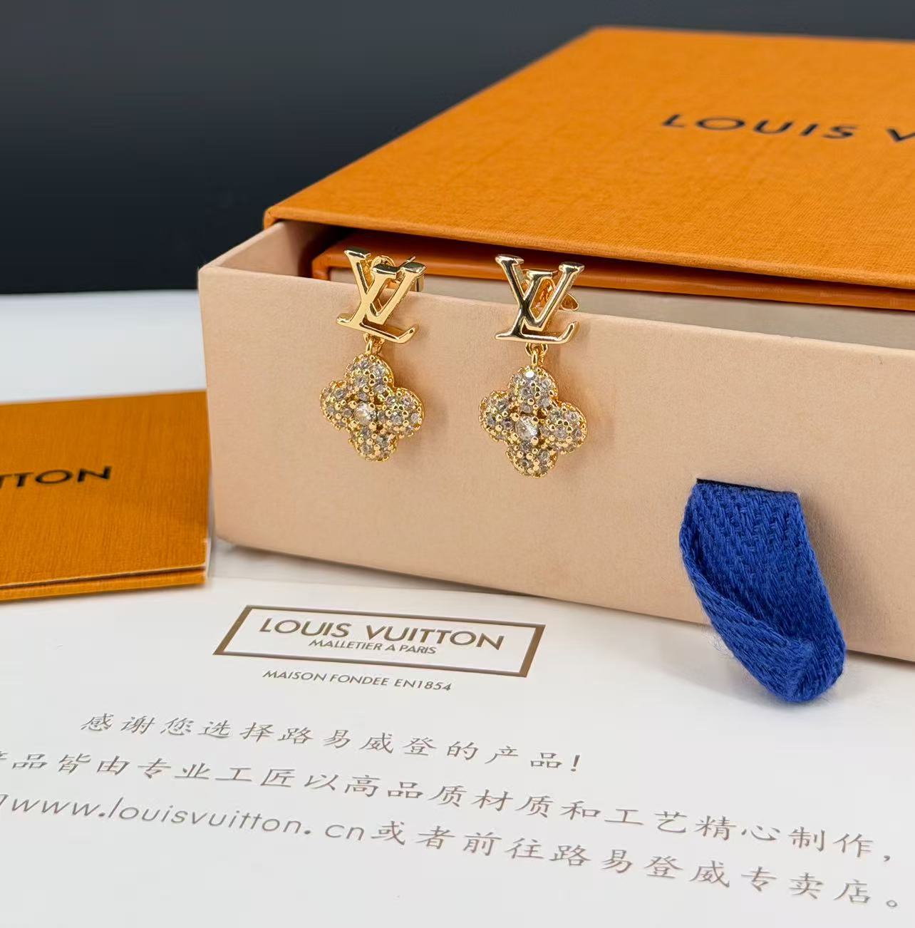 Classic Two-Tone Letter Pendant Earrings