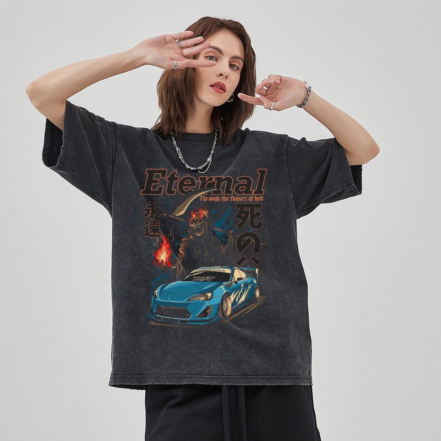 Unisex Vintage Solid Wash Denim T-Shirts 1012