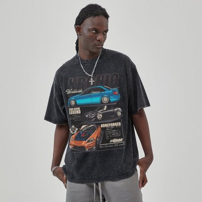 Unisex Vintage Solid Wash Denim T-Shirts 1024