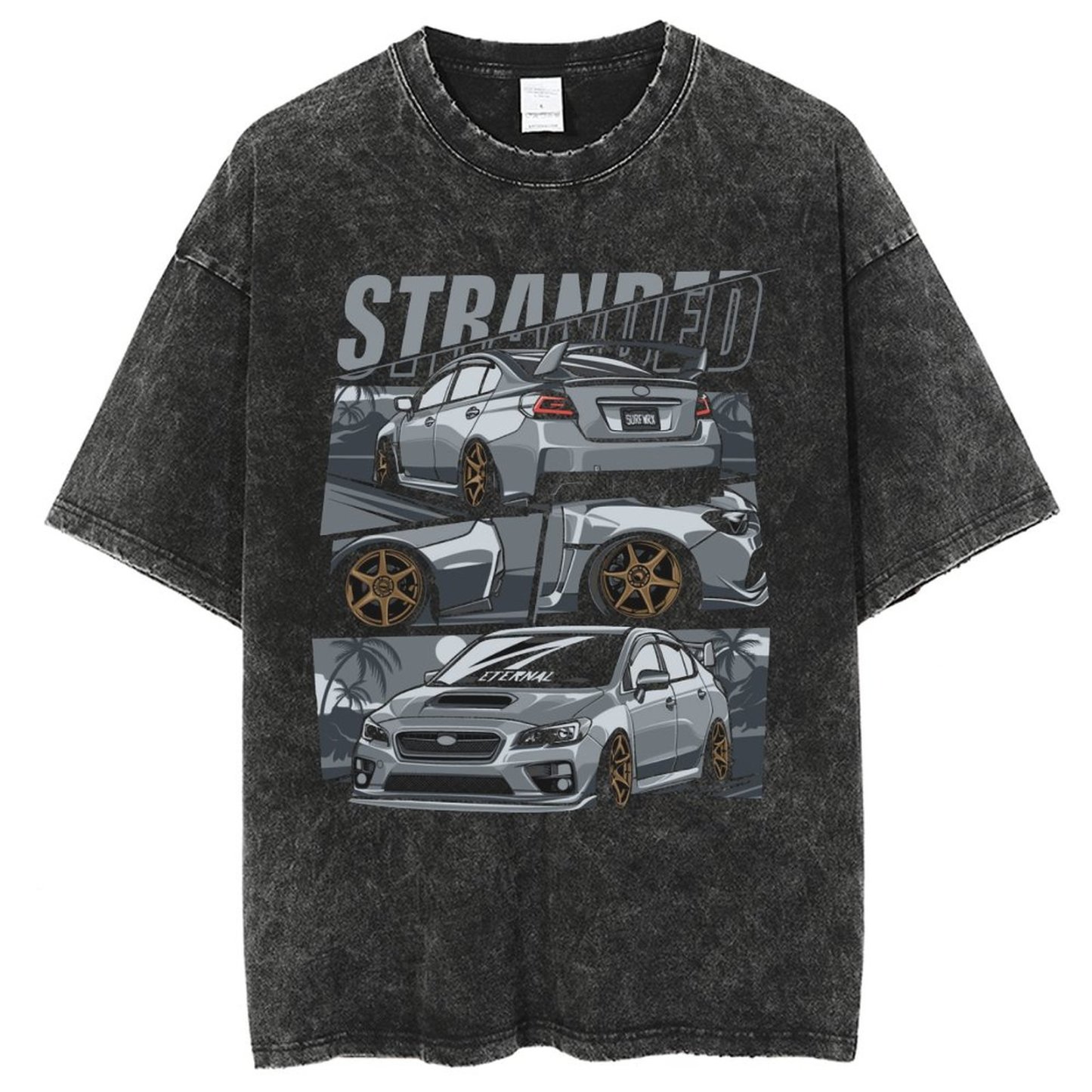 Unisex Vintage Solid Wash Denim T-Shirts 2306101563