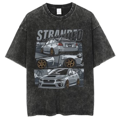 Unisex Vintage Solid Wash Denim T-Shirts 2306101563