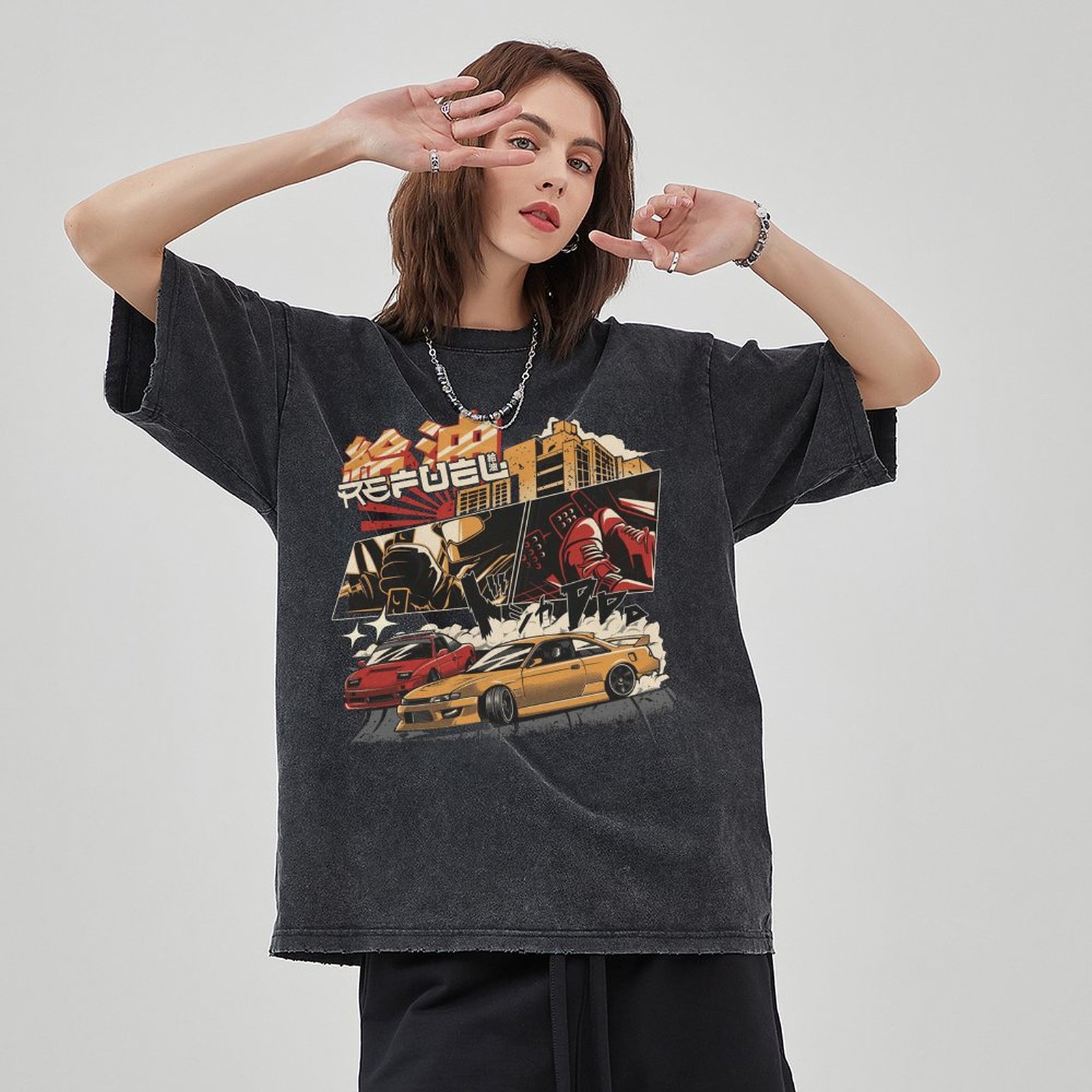 Unisex Vintage Solid Wash Denim T-Shirts 1017