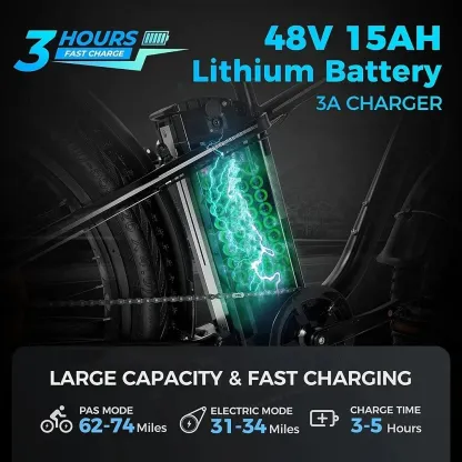 poerious™ Outdoor electric bike with 48V/15Ah lithium battery 