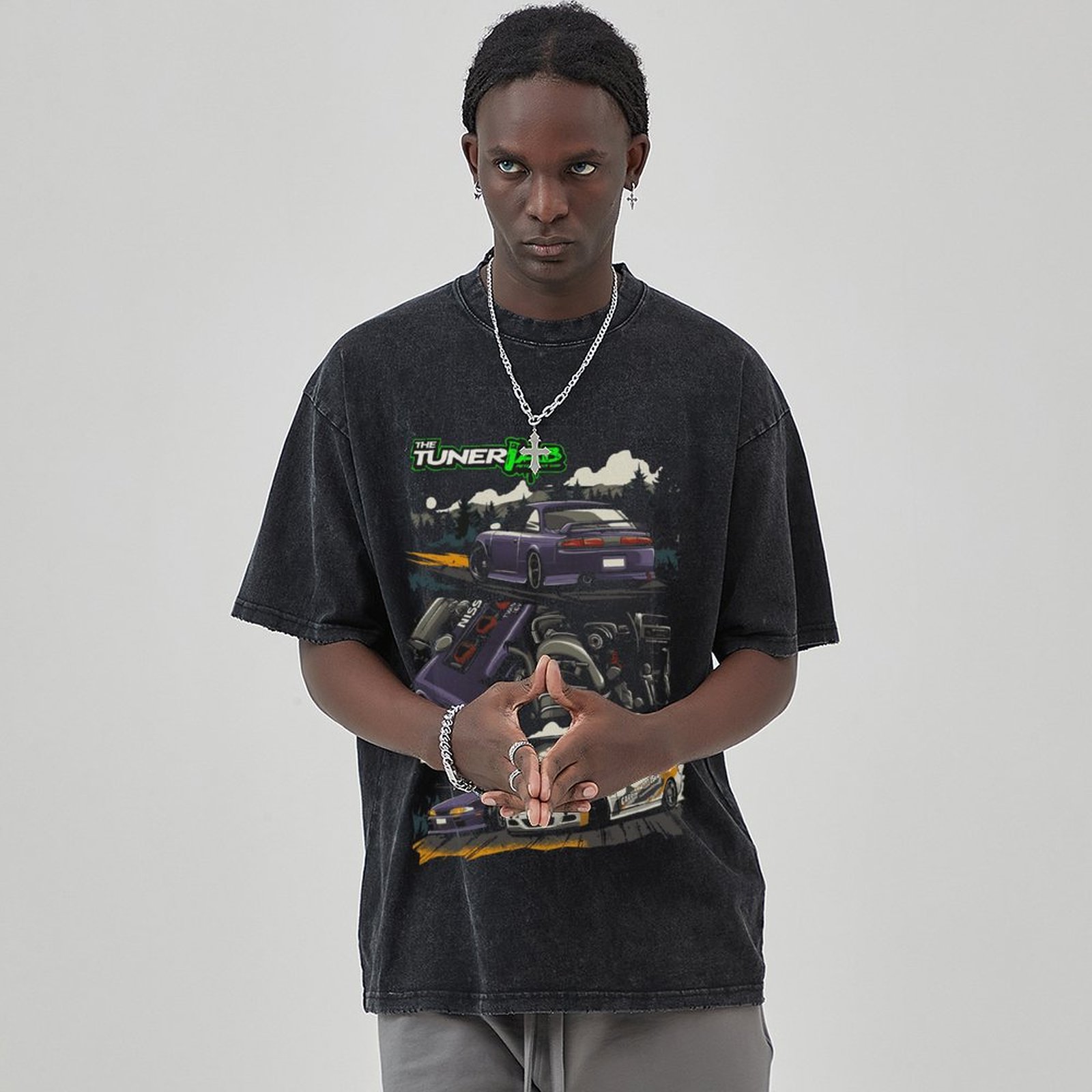 Unisex Vintage Solid Wash Denim T-Shirts 1020