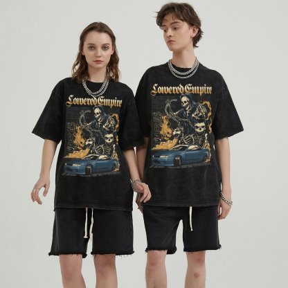 Unisex Vintage Solid Wash Denim T-Shirts 1018