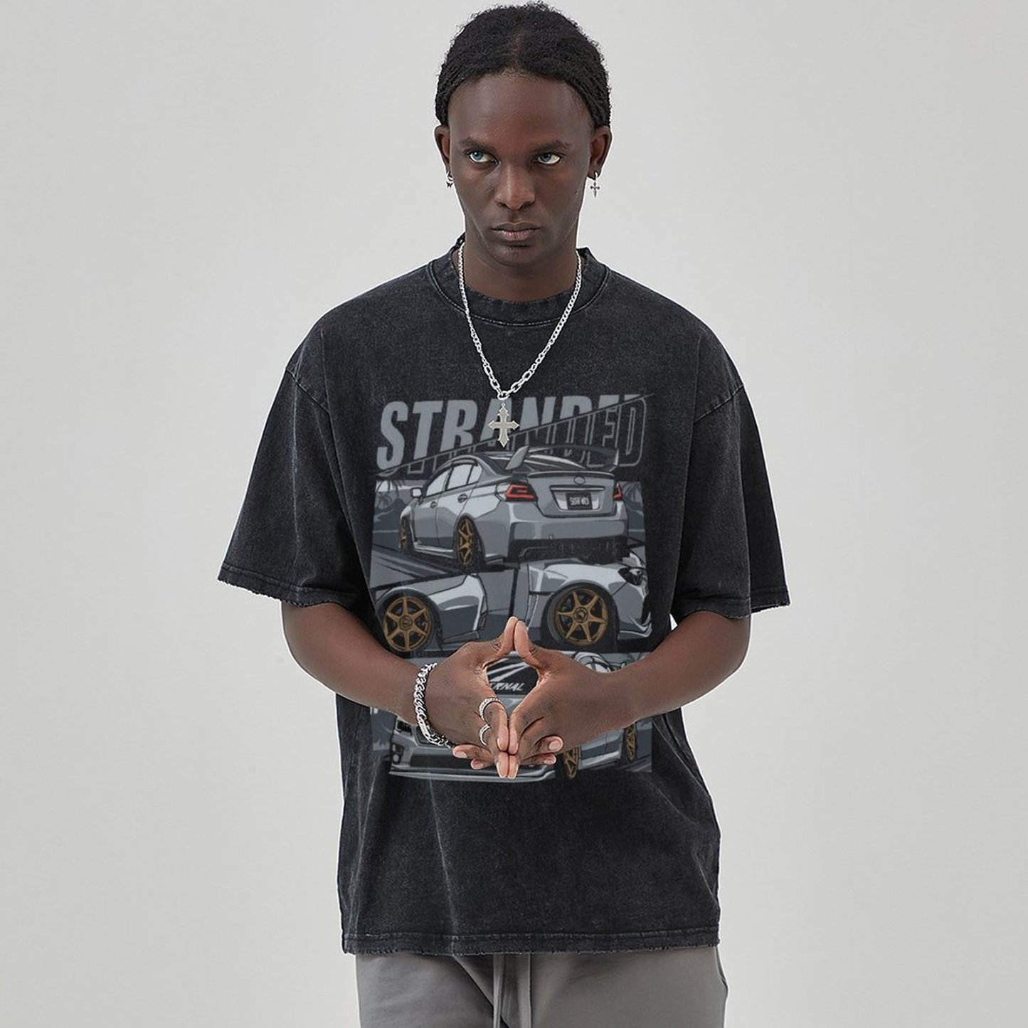 Unisex Vintage Solid Wash Denim T-Shirts 2306101563