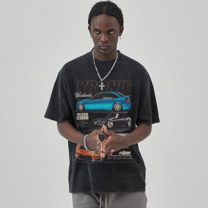 Unisex Vintage Solid Wash Denim T-Shirts 1024