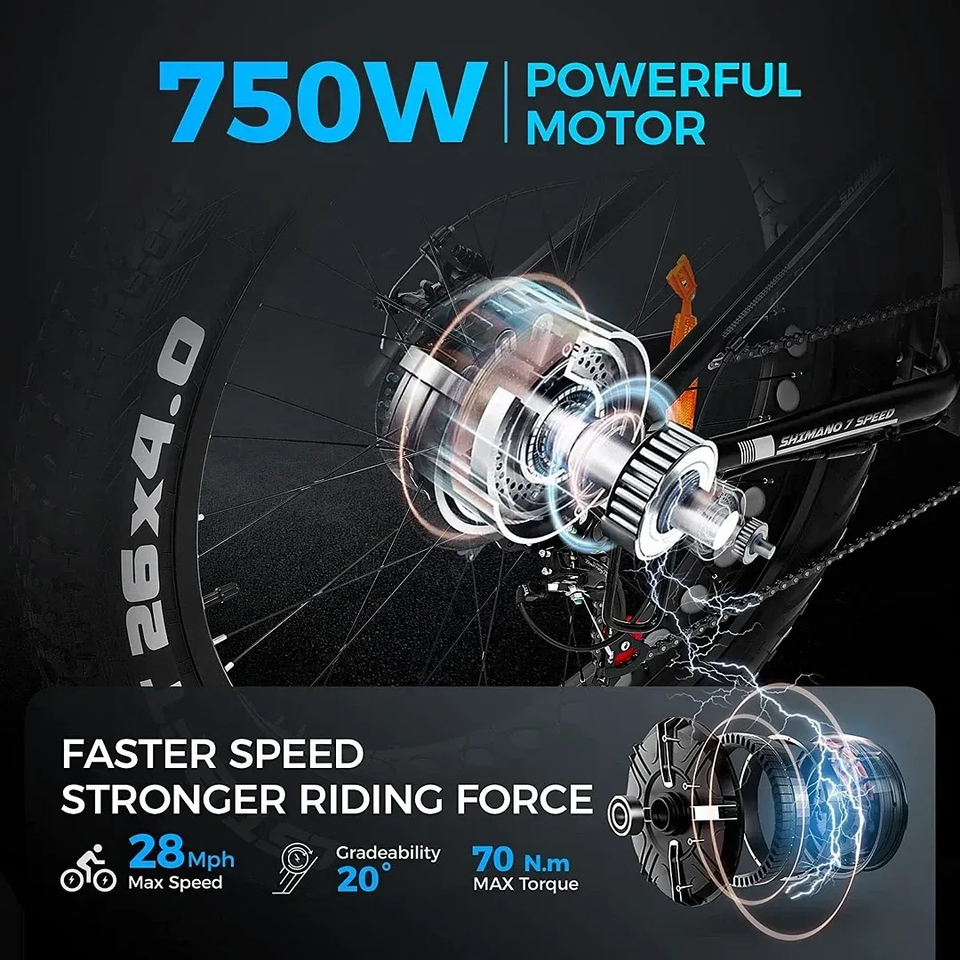 poerious™ Outdoor electric bike with 48V/15Ah lithium battery 