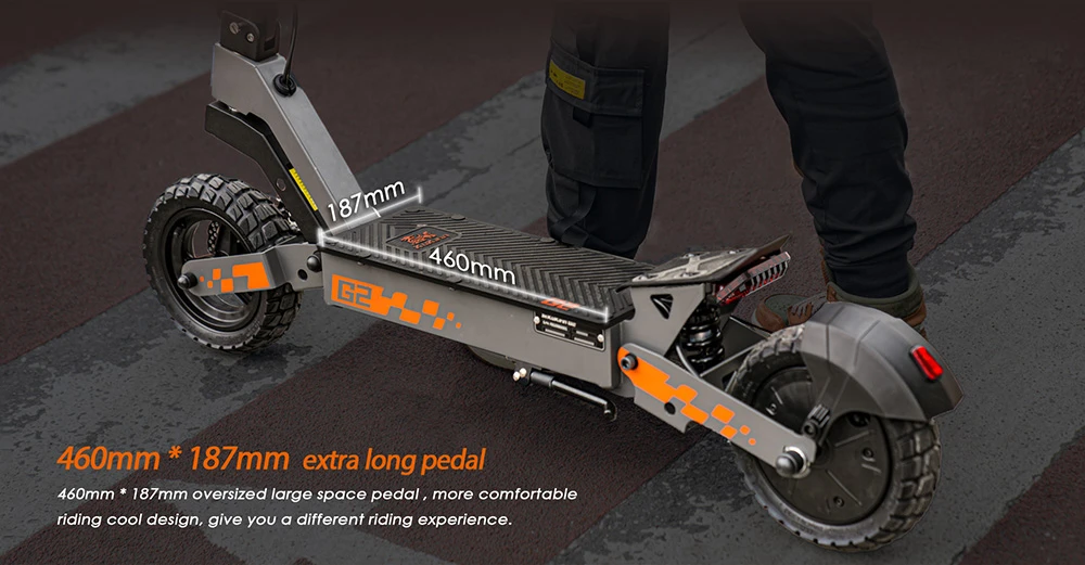 Kukirin G2 Foldable Electric Scooter 2025 Upgrade 800W Motor 48V 15.6Ah Battery 10-inch Tire 45km/h Max Speed 55km Range Touchscreen Display Disc Brake 7 Light System - Black