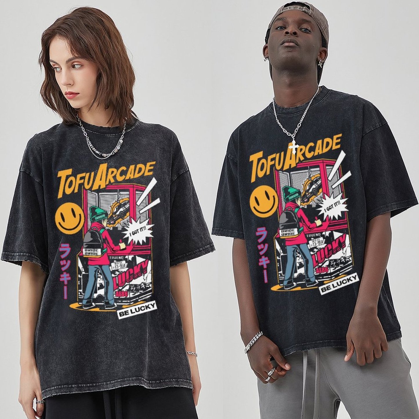 Unisex Vintage Solid Wash Denim T-Shirts 1007