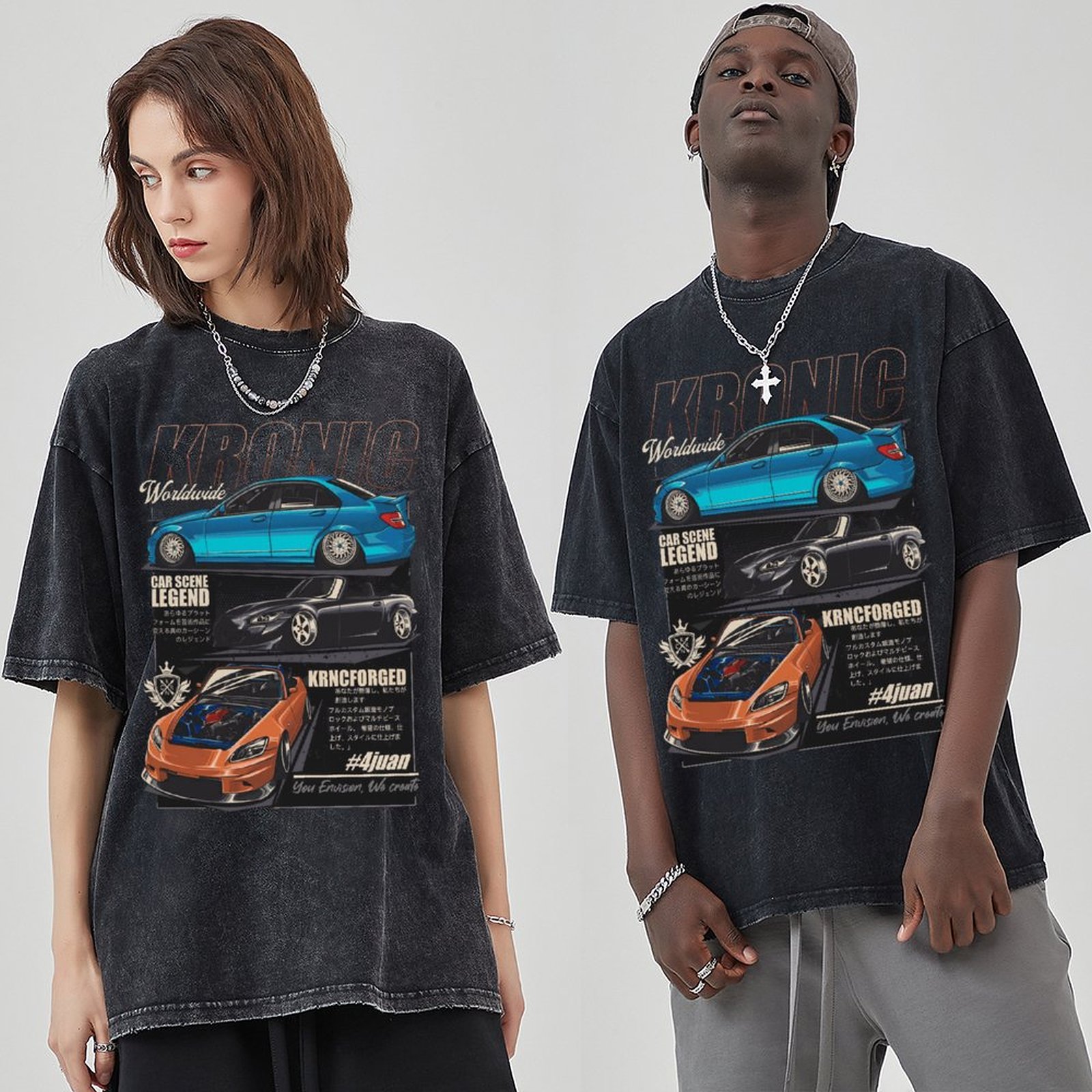 Unisex Vintage Solid Wash Denim T-Shirts 1024