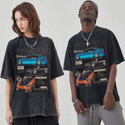 Unisex Vintage Solid Wash Denim T-Shirts 1024