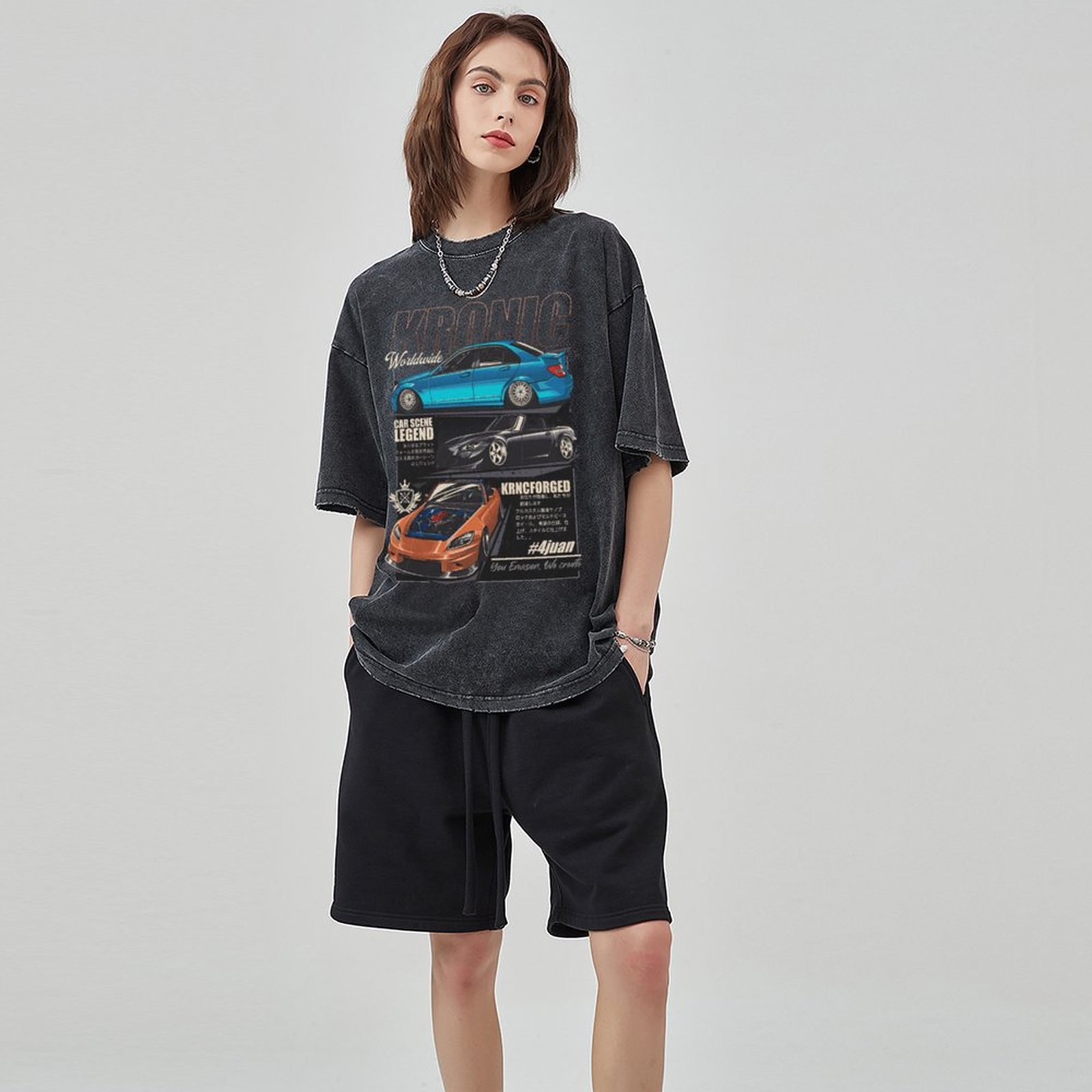 Unisex Vintage Solid Wash Denim T-Shirts 1024