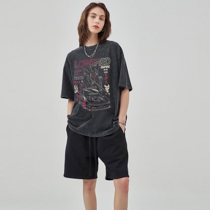 Unisex Vintage Solid Wash Denim T-Shirts 1010