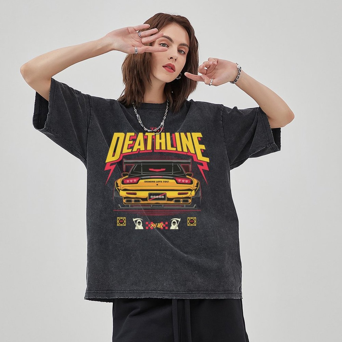 Unisex Vintage Solid Wash Denim T-Shirts 1004