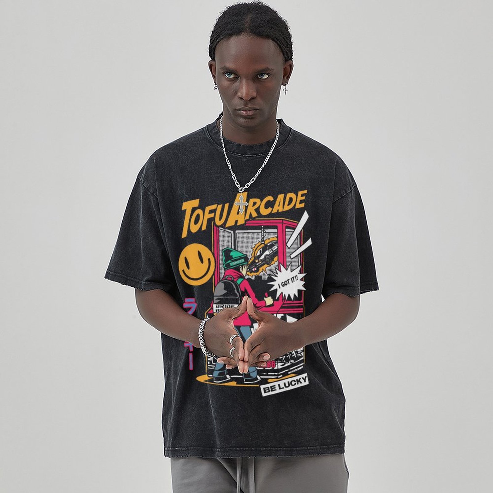 Unisex Vintage Solid Wash Denim T-Shirts 1007