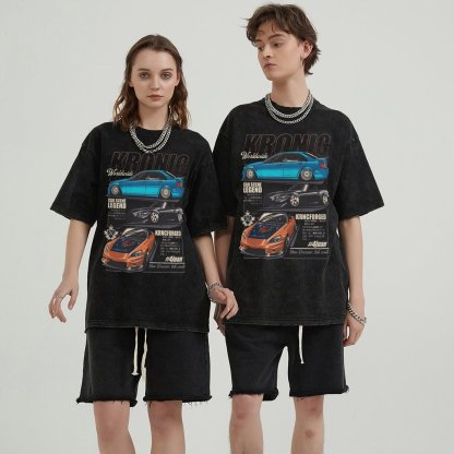 Unisex Vintage Solid Wash Denim T-Shirts 1024