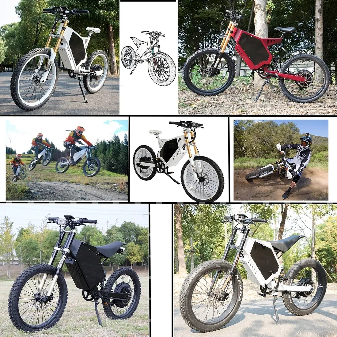 26 inch 72v 15000w electric dirt bike electric bicycle