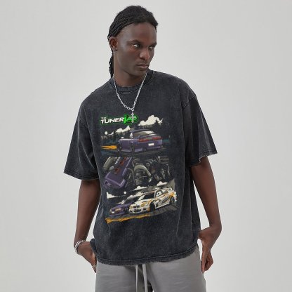 Unisex Vintage Solid Wash Denim T-Shirts 1020