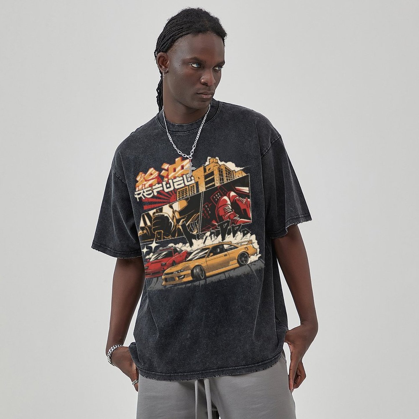 Unisex Vintage Solid Wash Denim T-Shirts 1017