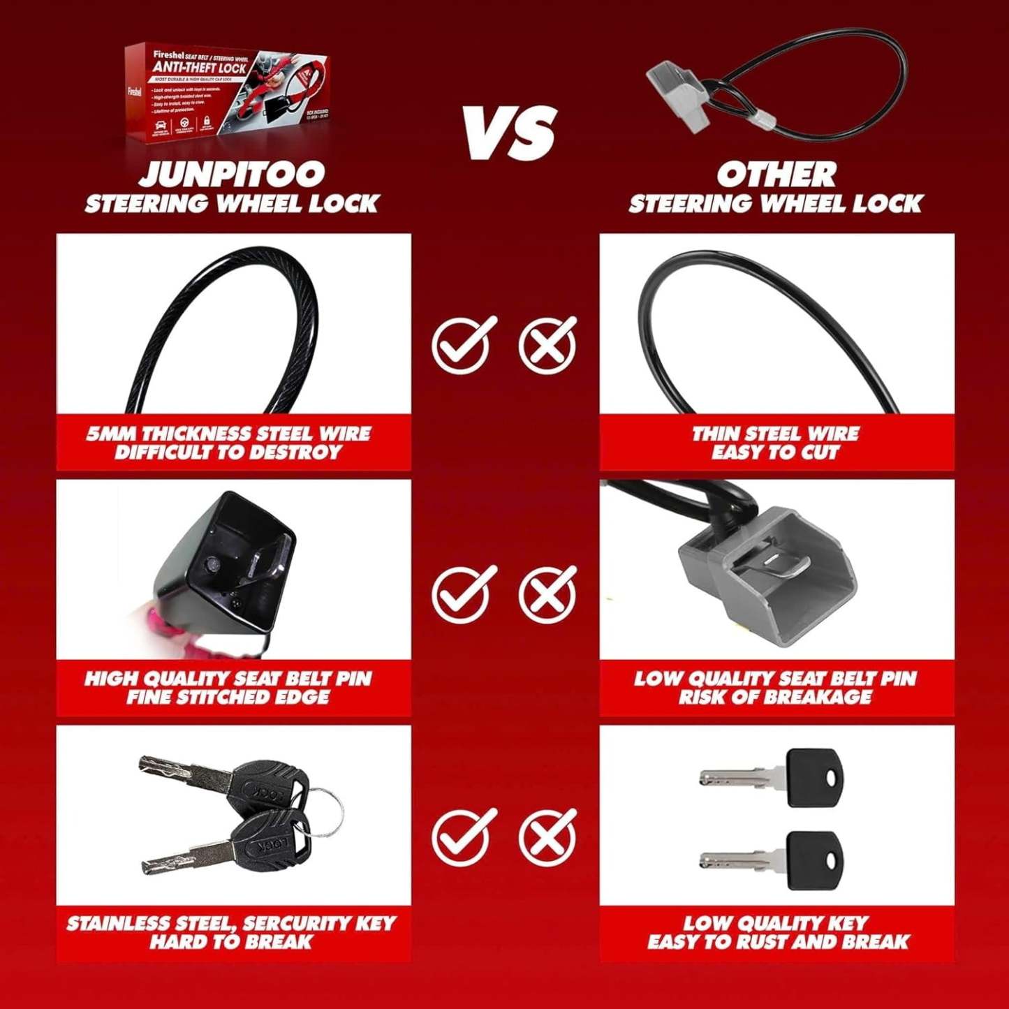 Car Seat Belt Steering Wheel Lock