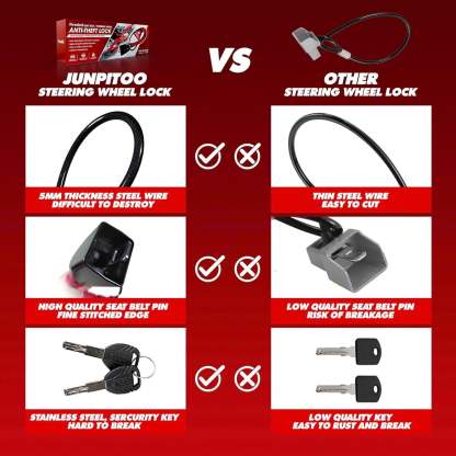 Car Seat Belt Steering Wheel Lock