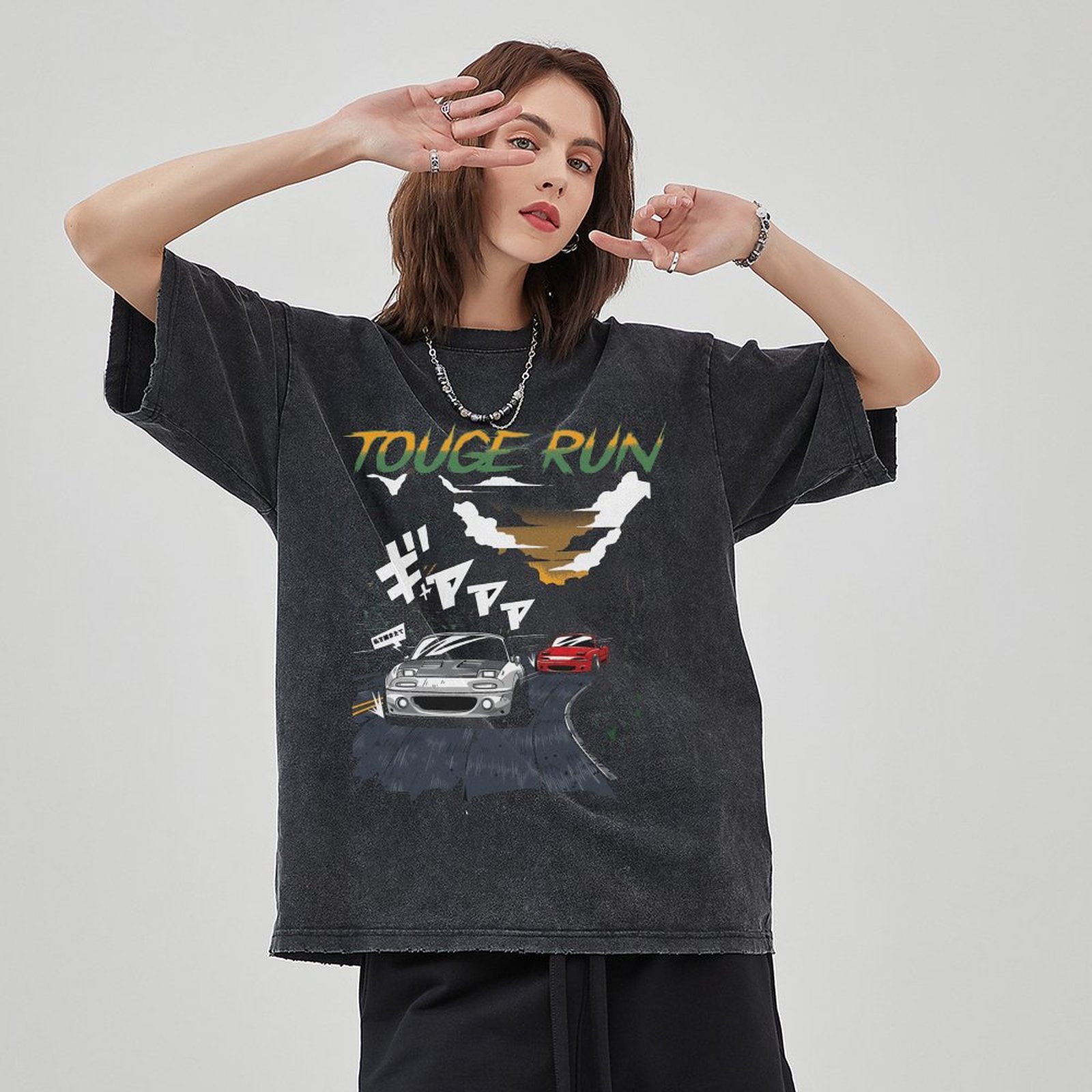 Unisex Vintage Solid Wash Denim T-Shirts 1016