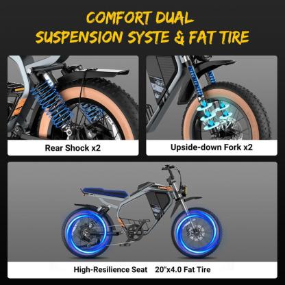 Luckeep M5 Max 2000W Peak Power Electric Bike forAdults