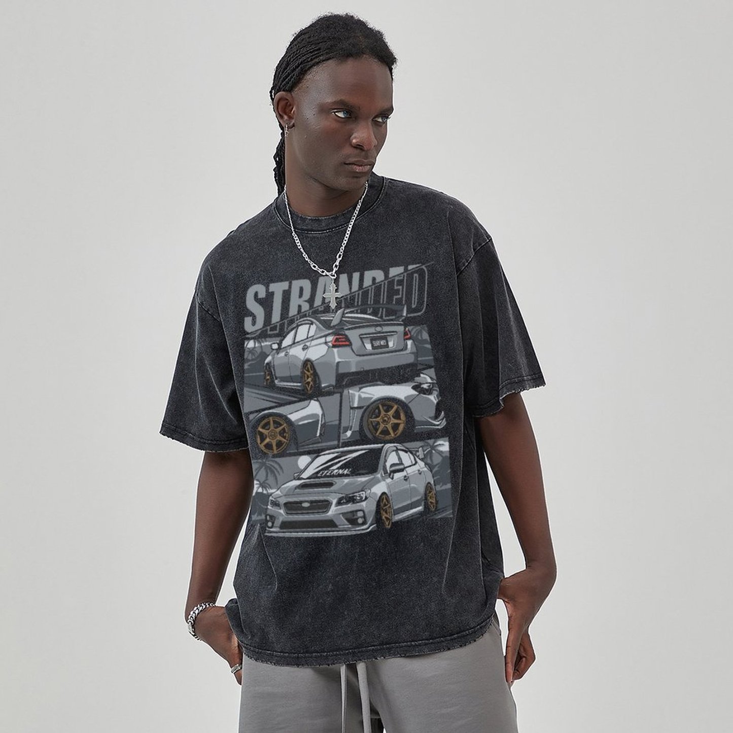 Unisex Vintage Solid Wash Denim T-Shirts 2306101563