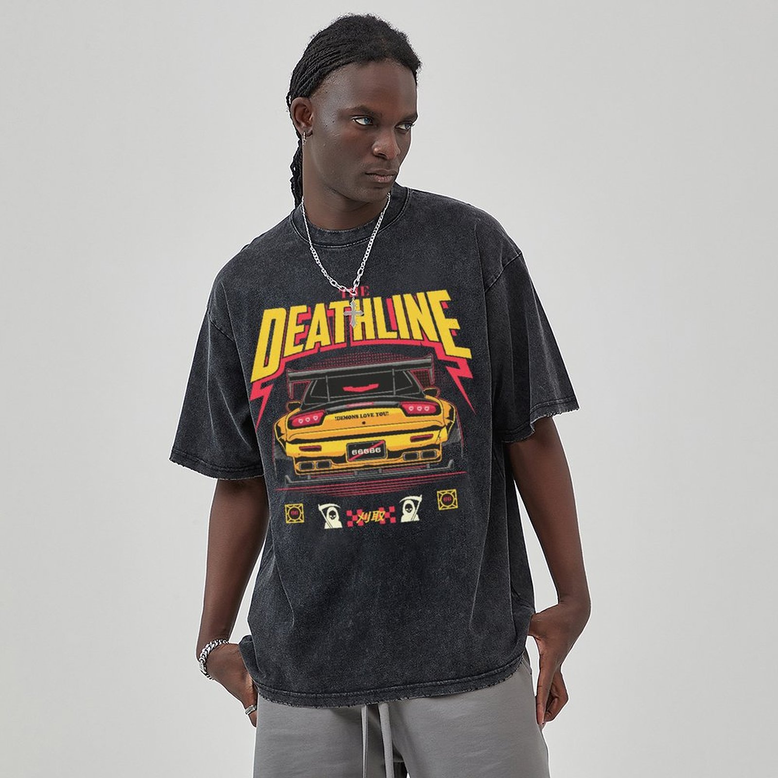 Unisex Vintage Solid Wash Denim T-Shirts 1004