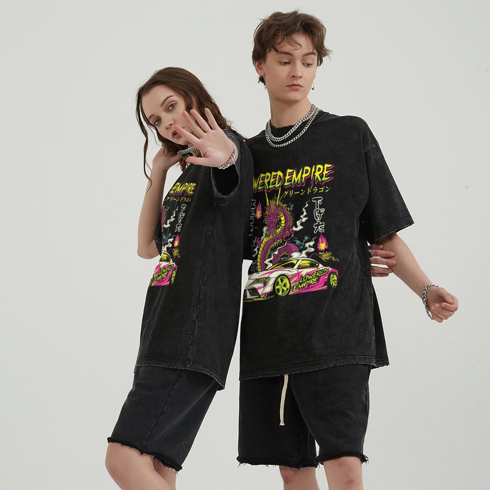 Unisex Vintage Solid Wash Denim T-Shirts 1009