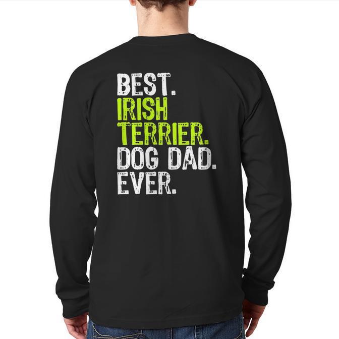 Irish Terrier Dog Dad Father's Day Dog Lovers Back Print Long Sleeve T-shirt-Maverick
