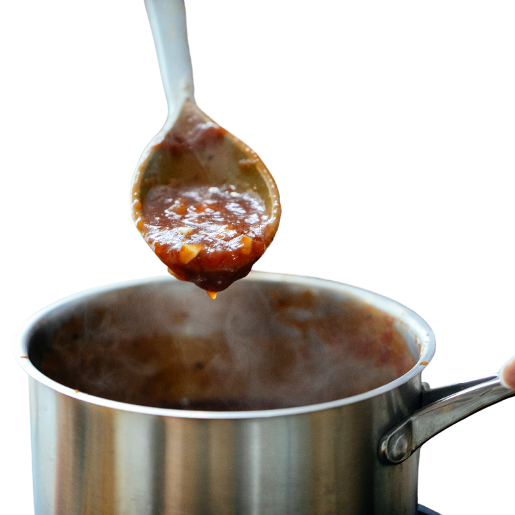 stock pot cooking rich sauce