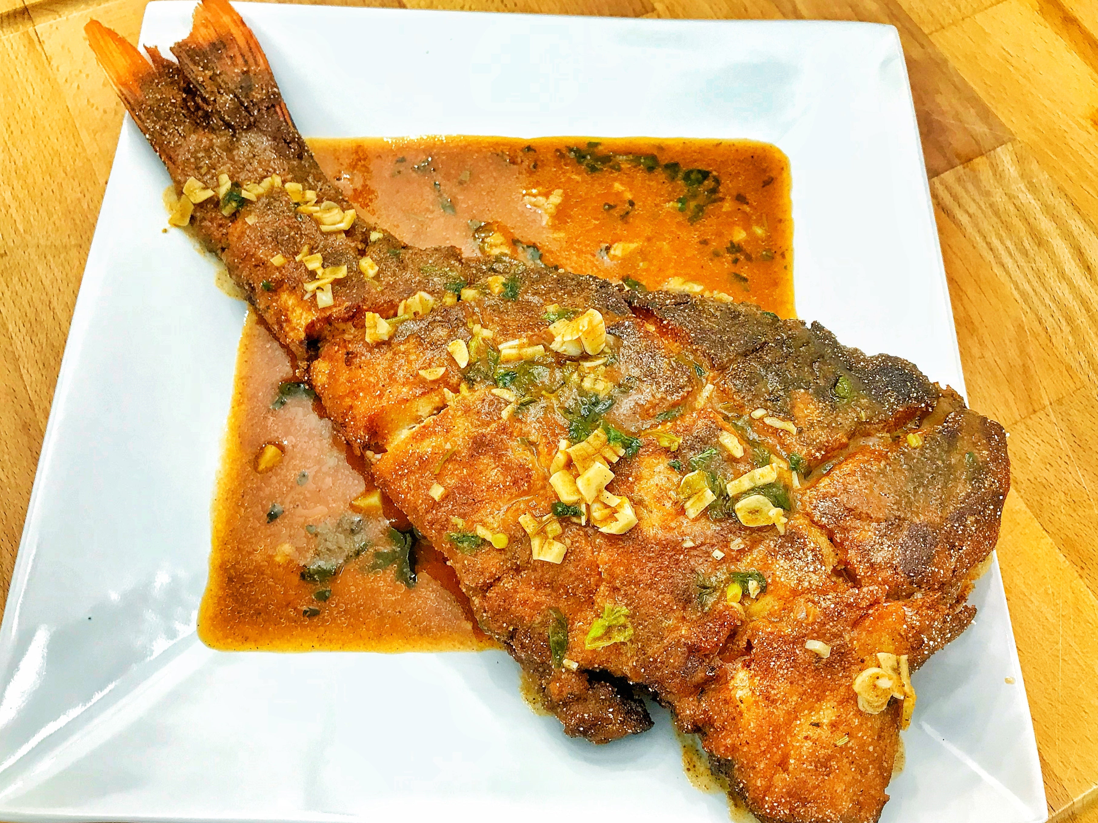 Pan fried snapper with Citrus glaze