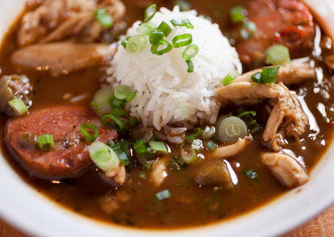 New Orleans Chicken and Sausage Gumbo in Bowl