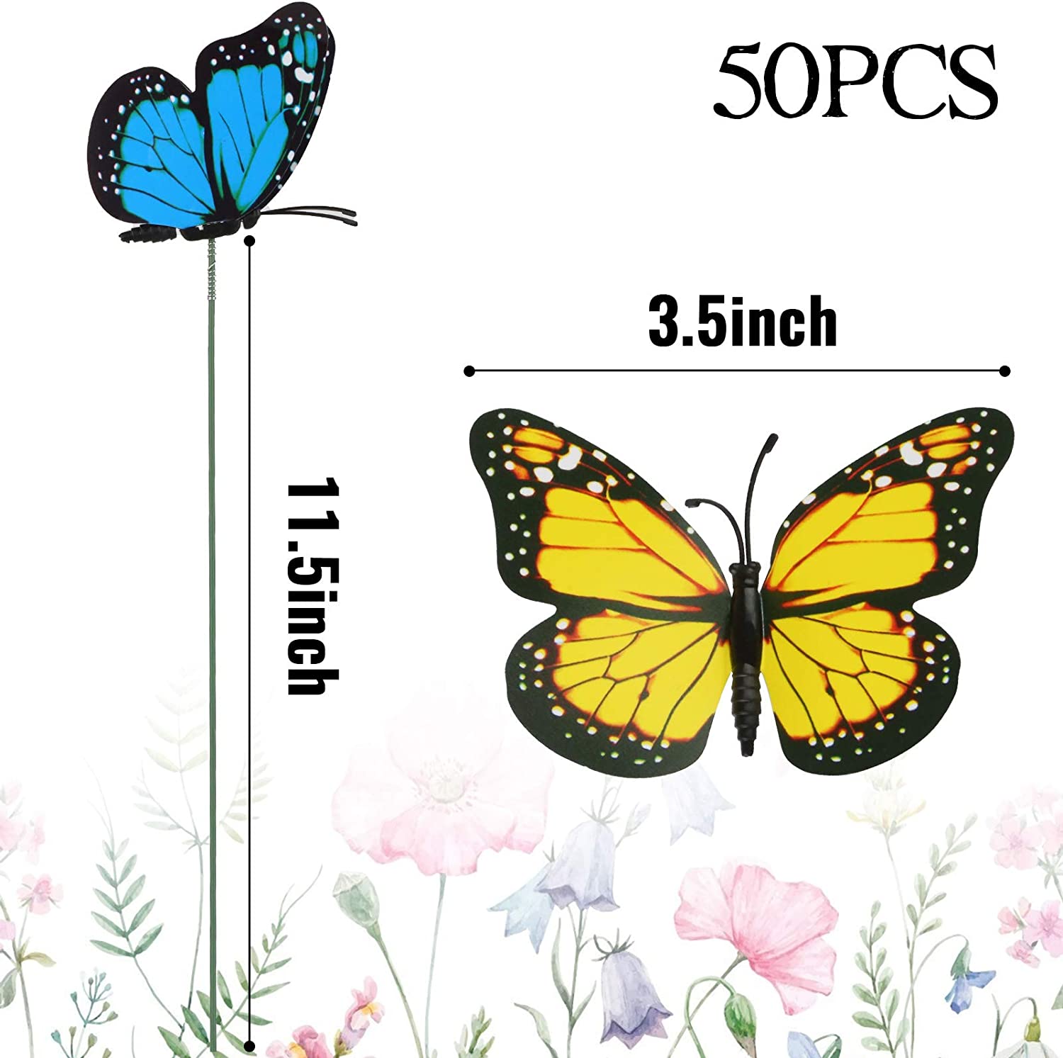 50 PCS - Simulated Butterfly Fluttering in The Wind