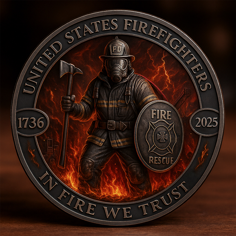 UNITED STATES FIREFIGHTERS COMMEMORATIVE COIN