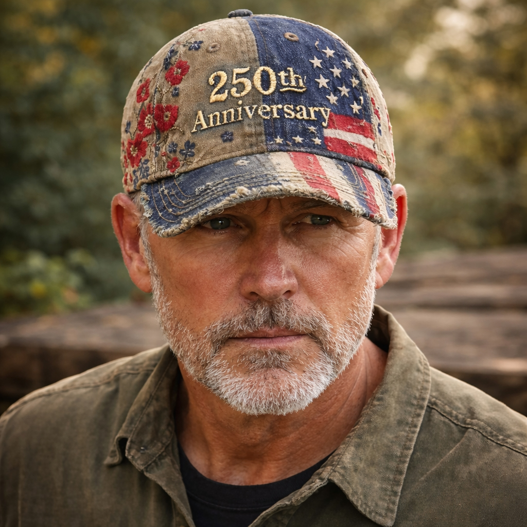 🇺🇸 250th Anniversary – Vintage Patchwork American Flag Cap