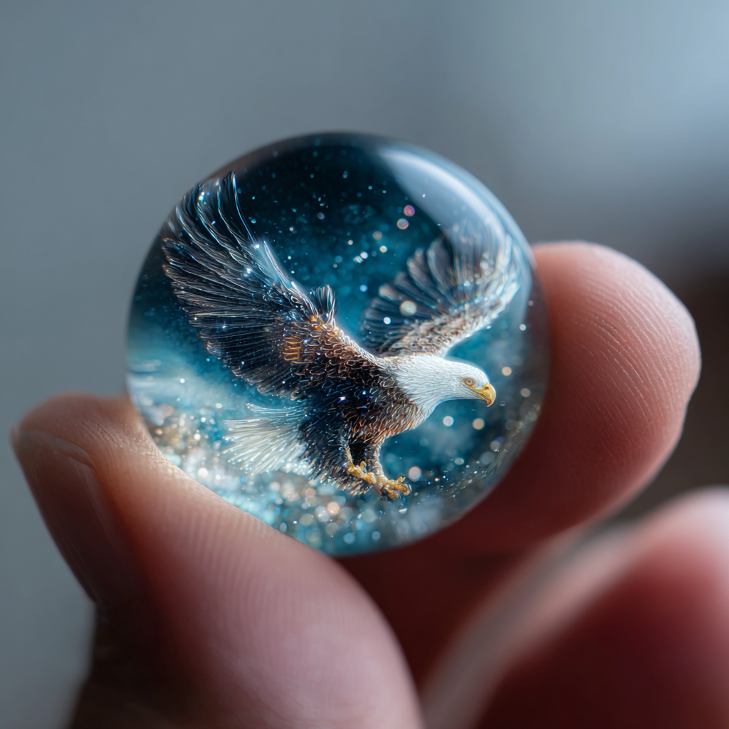 🕊️ Hummingbird Decorative Marble – Crystal Glass Ornament