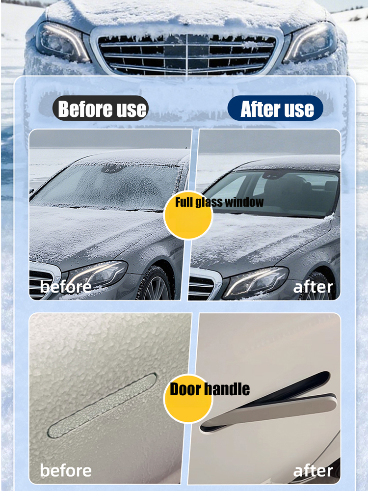 ❣️Lowers the melting point of snow and ice,penetrates internally, providing an immediate de-icing effect，Perfect removal of ice and snow at -45°C, Super Convenient