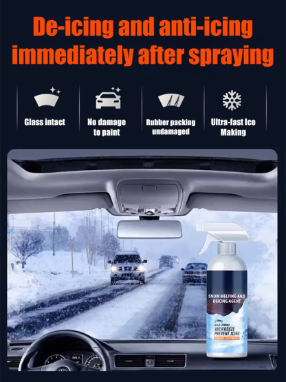 ❣️Lowers the melting point of snow and ice,penetrates internally, providing an immediate de-icing effect，Perfect removal of ice and snow at -45°C, Super Convenient