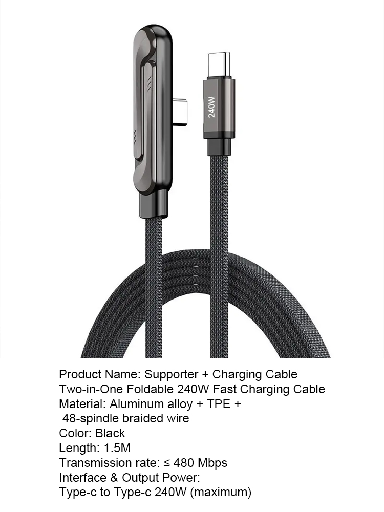 🔋 Adjust freely,Instantly Transforms into a 3D Stand,240Wsuper-fast charging, universal for smartphones and tablets