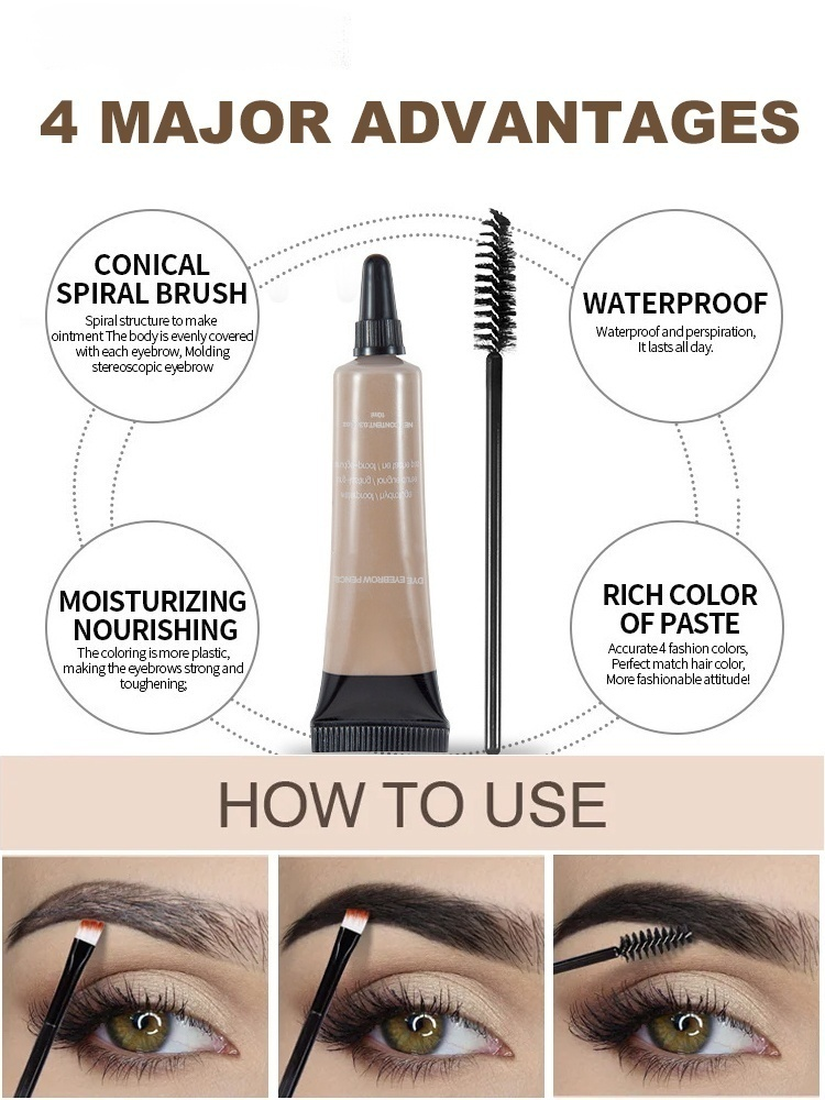 【Recommended by a senior makeup artist】7-day long-lasting perfect eyebrow makeup，Sweat-proof, waterproof, and smudge-proof, It's simple and easy to use.