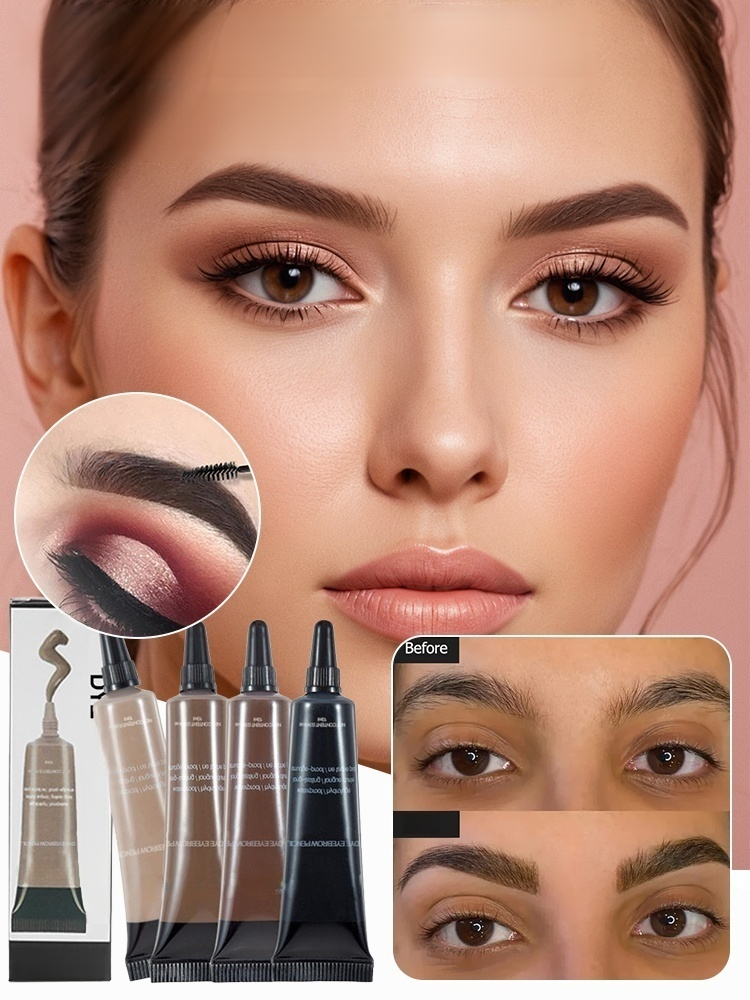 【Recommended by a senior makeup artist】7-day long-lasting perfect eyebrow makeup，Sweat-proof, waterproof, and smudge-proof, It's simple and easy to use.