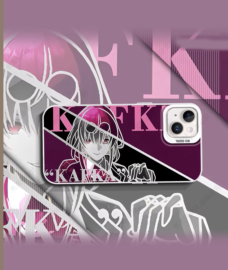 Honkai: Star Rail Aventurine & Acheron Phone Case Holographic Silver Plated