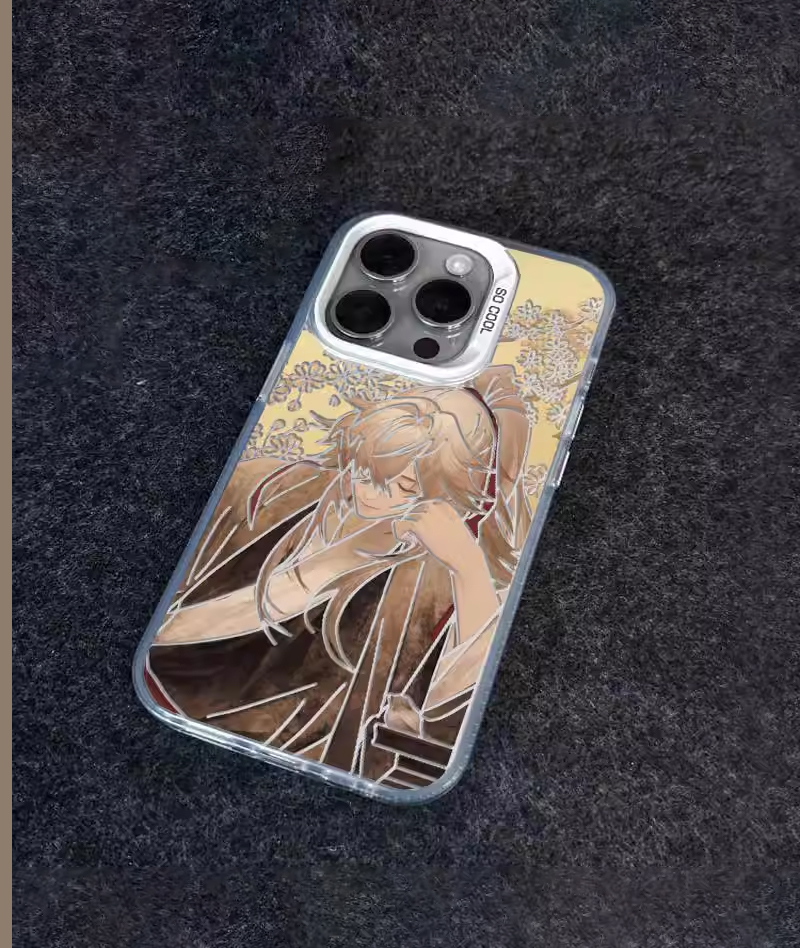 Honkai: Star Rail Jing Yuan & Feixiao Phone Case Iridescent Oil Paint Style