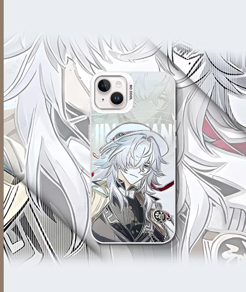 [Copy]Honkai: Star Rail Dan Heng & Blade Phone Case Holographic Silver Gradient