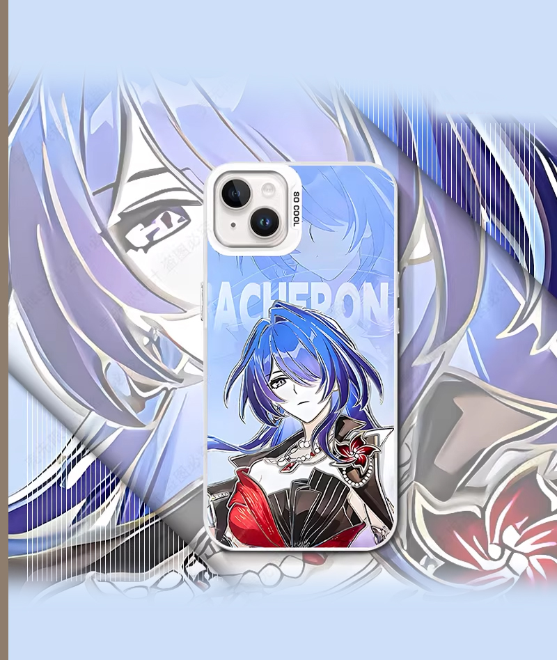 [Copy]Honkai: Star Rail Dan Heng & Blade Phone Case Holographic Silver Gradient